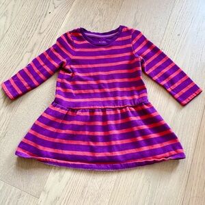 Mini Boden Purple and Pink Striped Dress